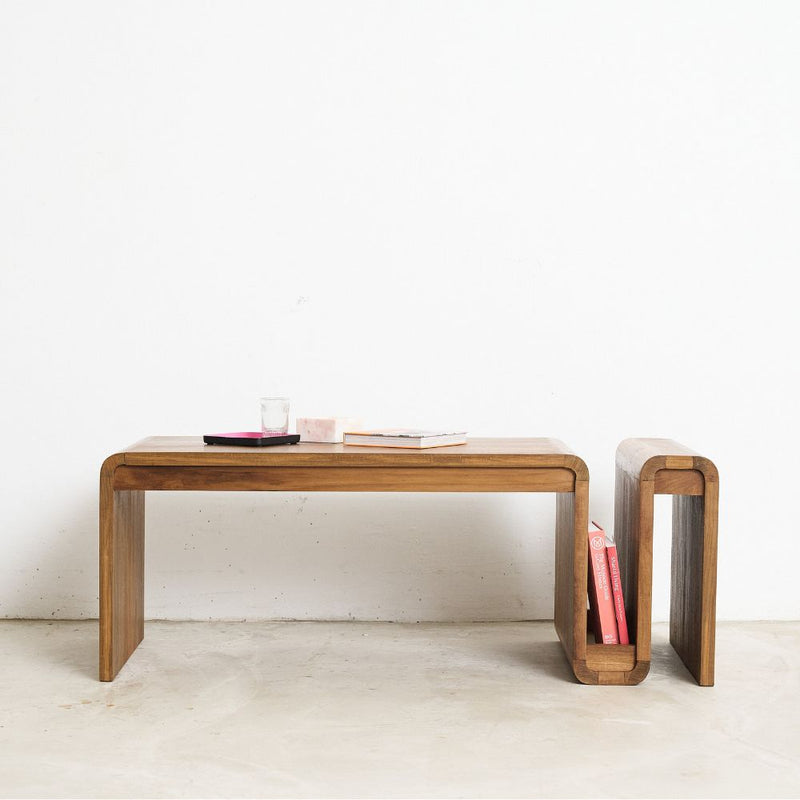 Coffee Table With Curved Magazine Rack - Journey East