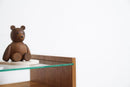 Retro Fluted Bedside Table (2 Drawers, Glass Top) - Journey East