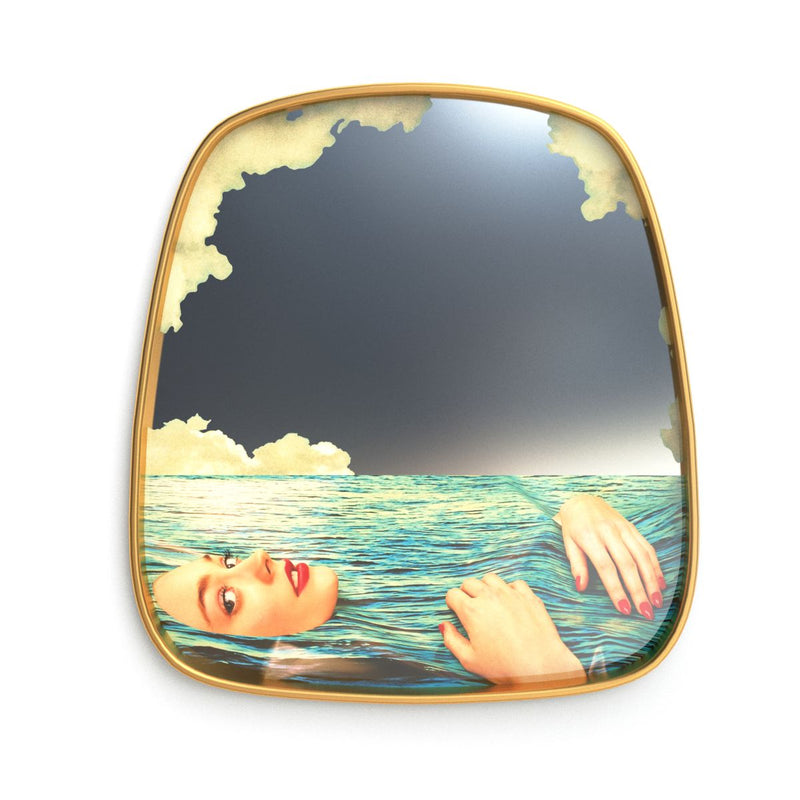 Seletti Mirror Gold Frame Sea Girl - Journey East