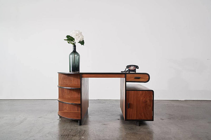 Art Deco Curved Partners' Desk - Journey East