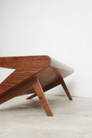 Magazine Rack Glass Coffee Table - Journey East