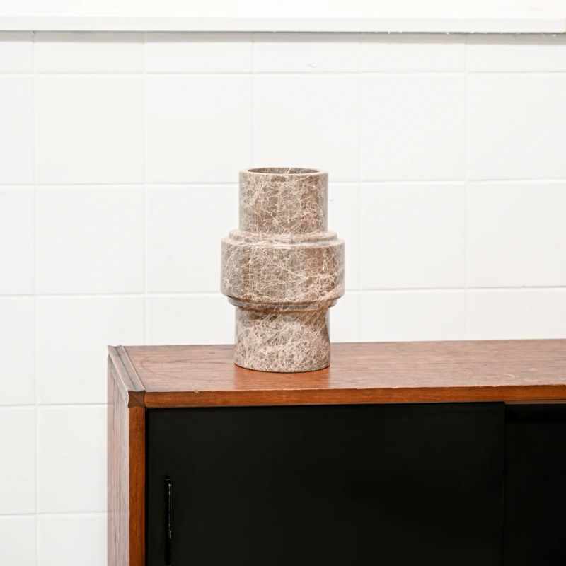 Stoned Column Mud Marble Vase - Journey East