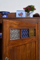 Vintage Cabinet With Coloured Glass