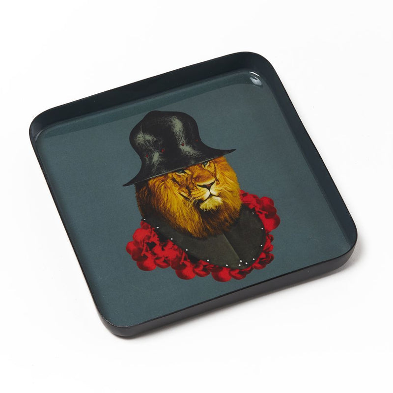 Gangzai Lion Quichotte Square Trinket Tray - Journey East