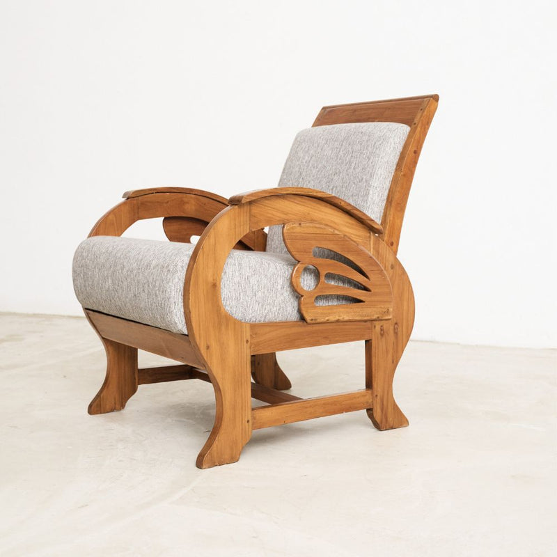 Art Deco Armchair With Winged Motif - Journey East