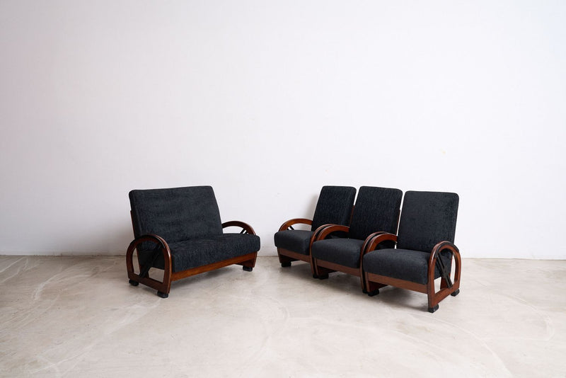 Art Deco Streamline Moderne Armchair with Hoop Arms