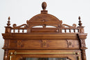 European Revival Style Cabinet with Painted Glass