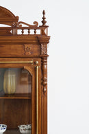 European Revival Style Cabinet with Painted Glass