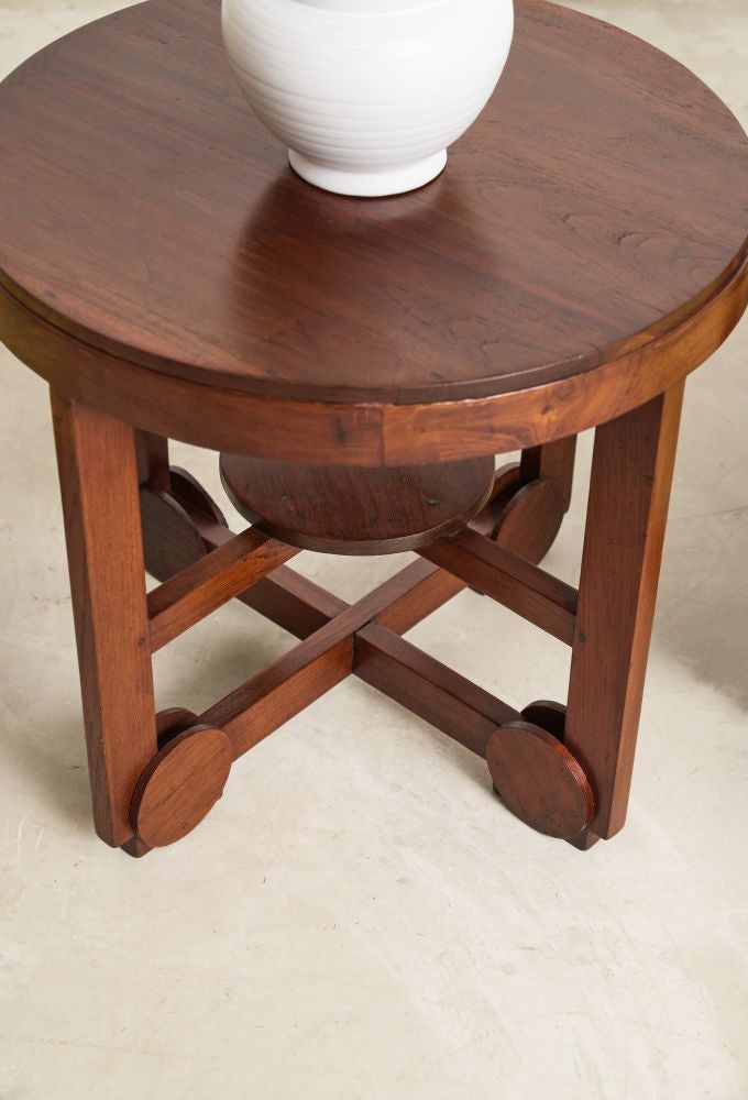Round Coffee Table With Circle Motif - Journey East