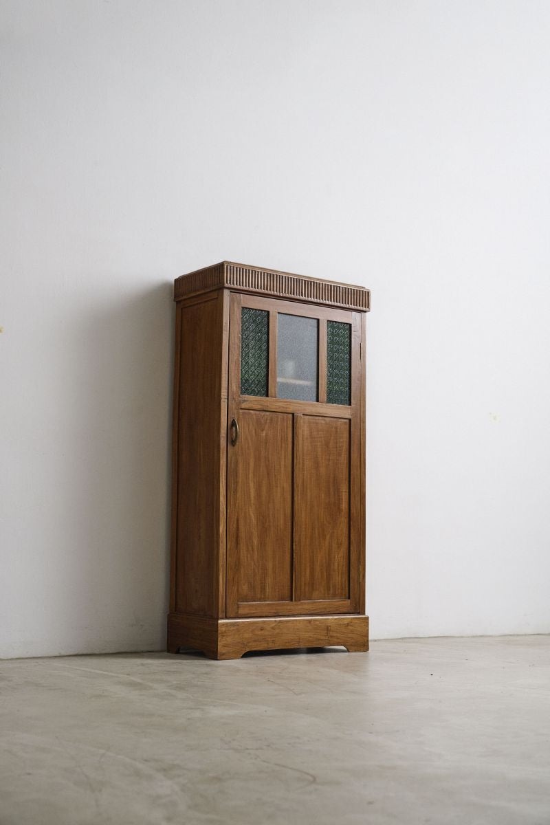 Art Deco Cabinet With Vintage Coloured Glass - Journey East