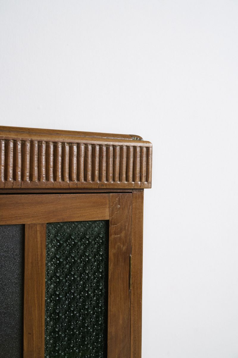 Art Deco Cabinet With Vintage Coloured Glass - Journey East