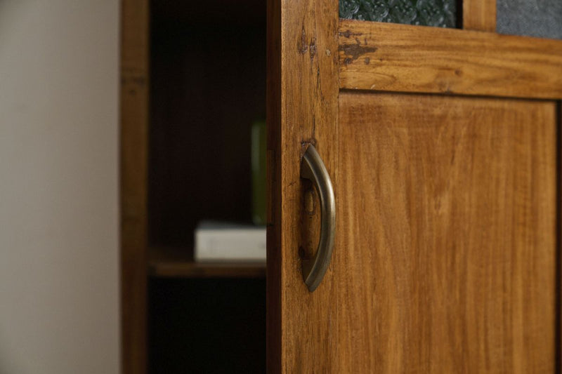 Art Deco Cabinet With Vintage Coloured Glass - Journey East