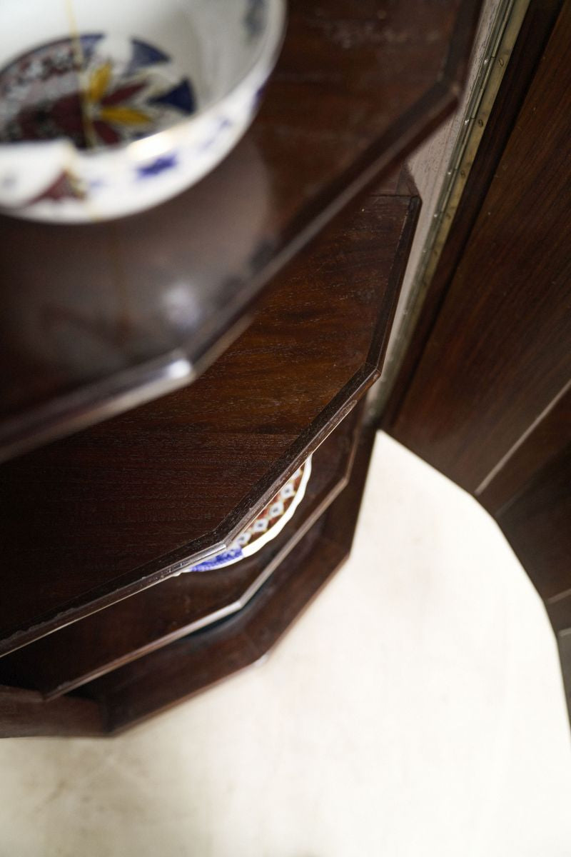 Art Deco Hexagonal Cabinet with Rosewood and Brass