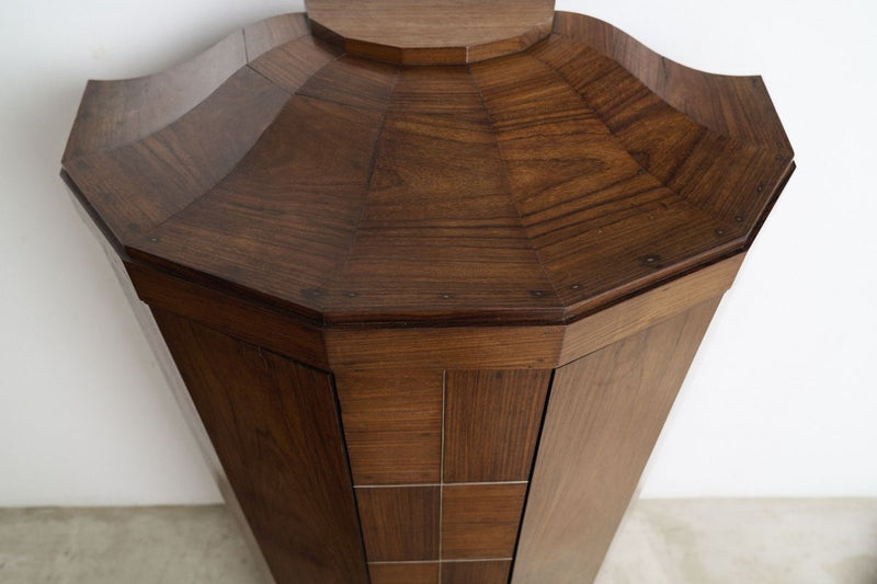 Art Deco Hexagonal Cabinet with Rosewood and Brass