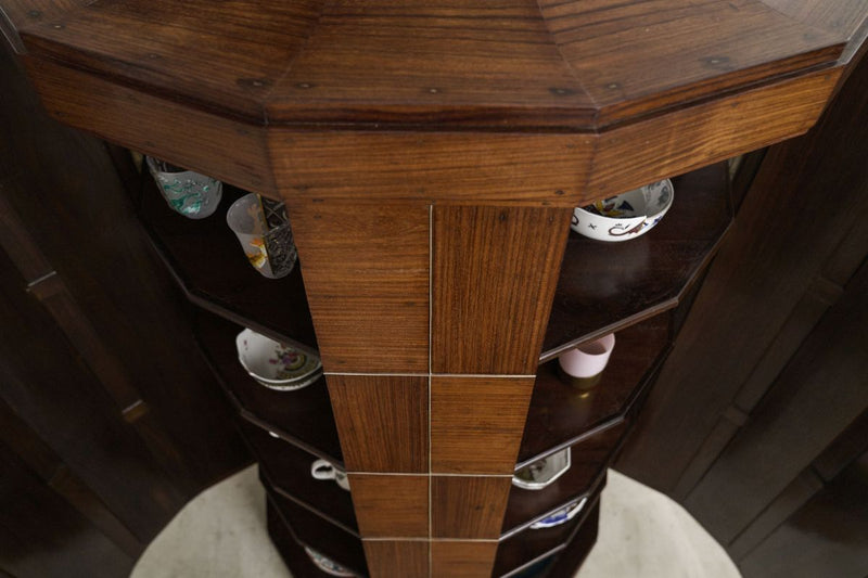 Art Deco Hexagonal Cabinet with Rosewood and Brass