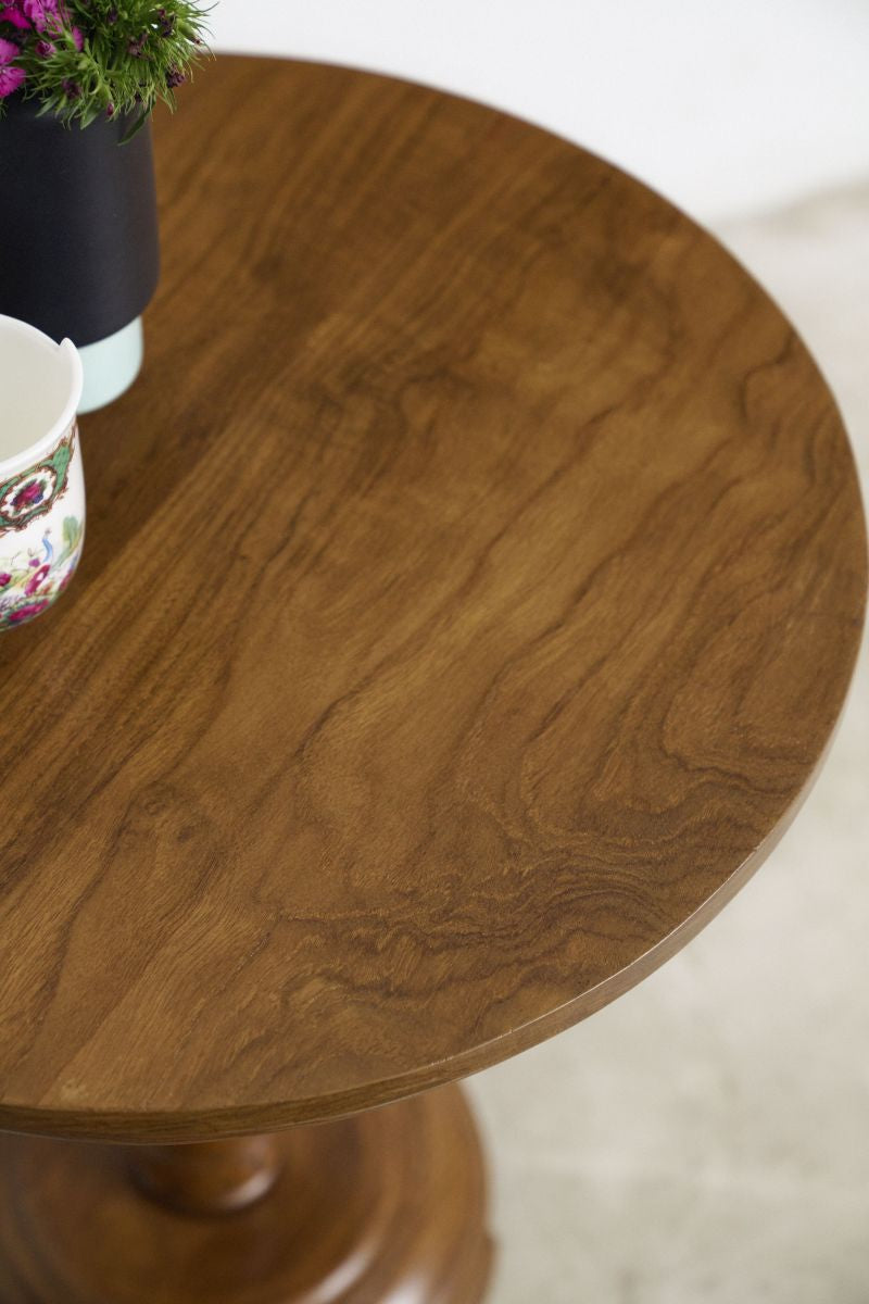 Round Side Table With Spiral Leg - Journey East