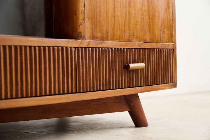 Retro Sideboard Sliding Glass 2 Doors