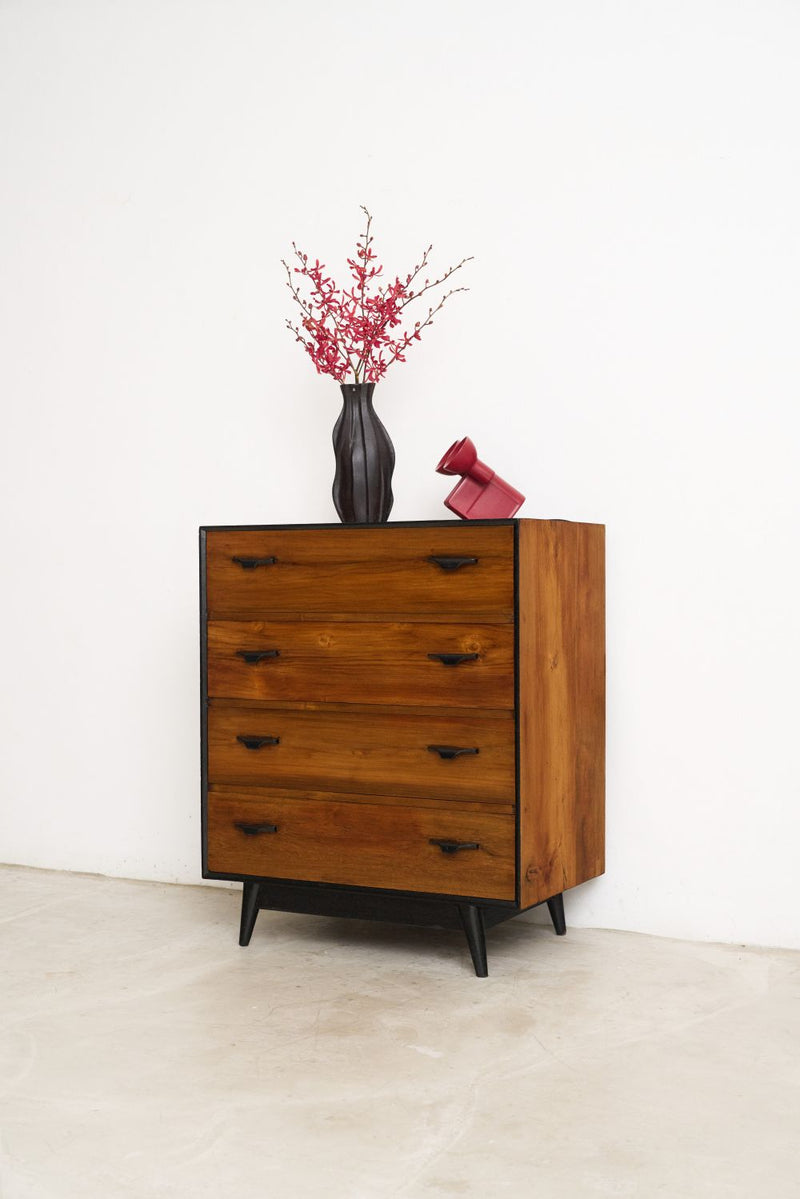 Midcentury Tallboy 4 Drawers - Journey East