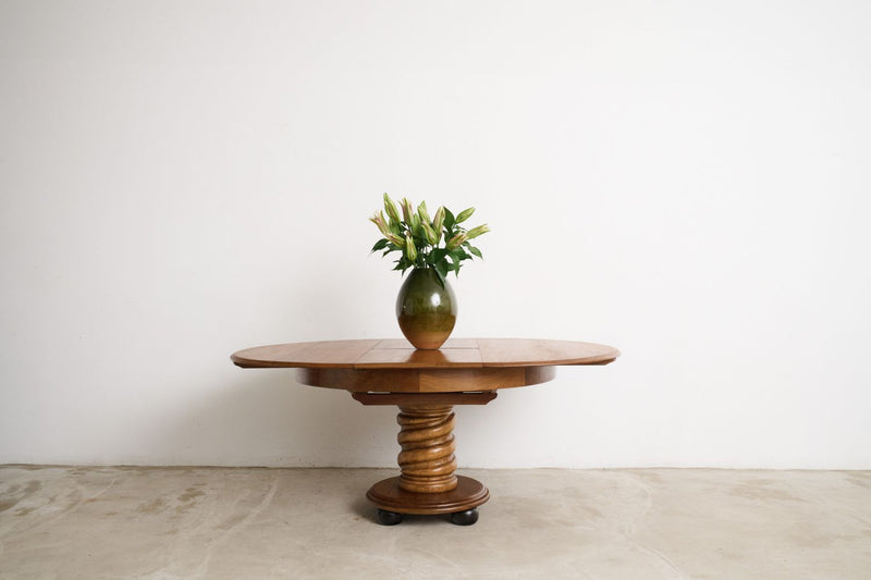 Round Extendable Table With Spiral Leg - Journey East