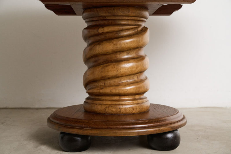 Round Extendable Table With Spiral Leg - Journey East