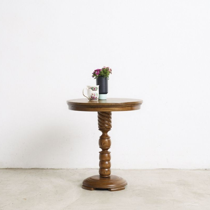 Round Side Table With Spiral Leg - Journey East