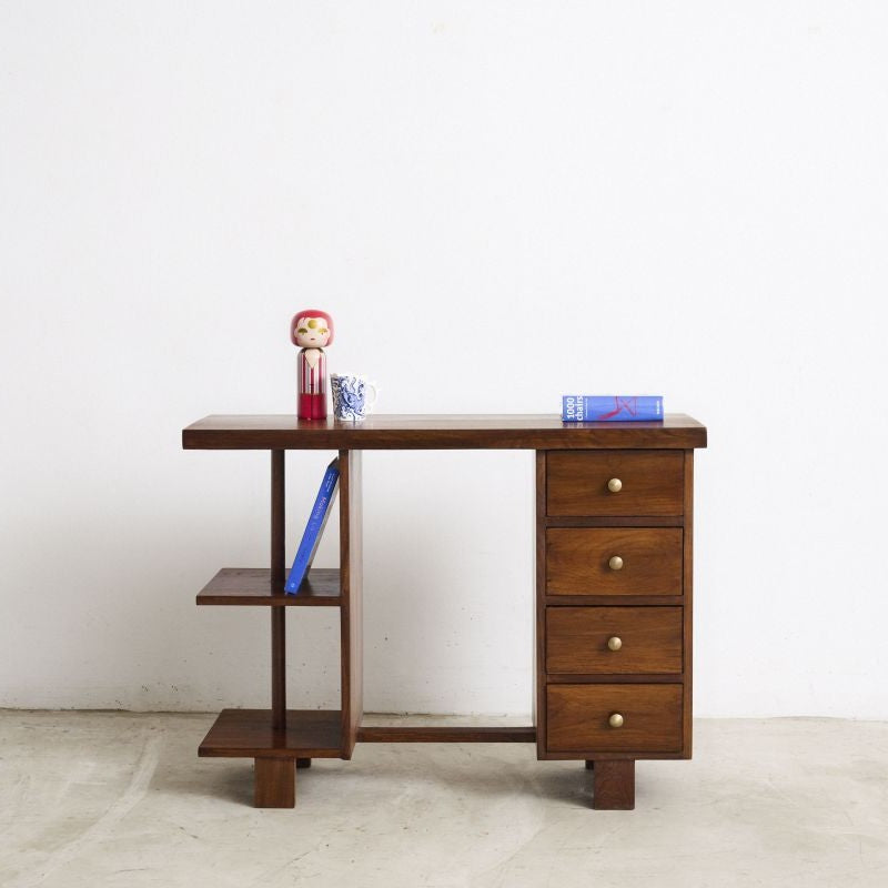 Vintage Small Desk With Drawers - Journey East