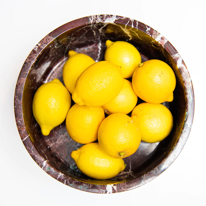 Stoned Burgundy Marble Fruit Bowl - Journey East