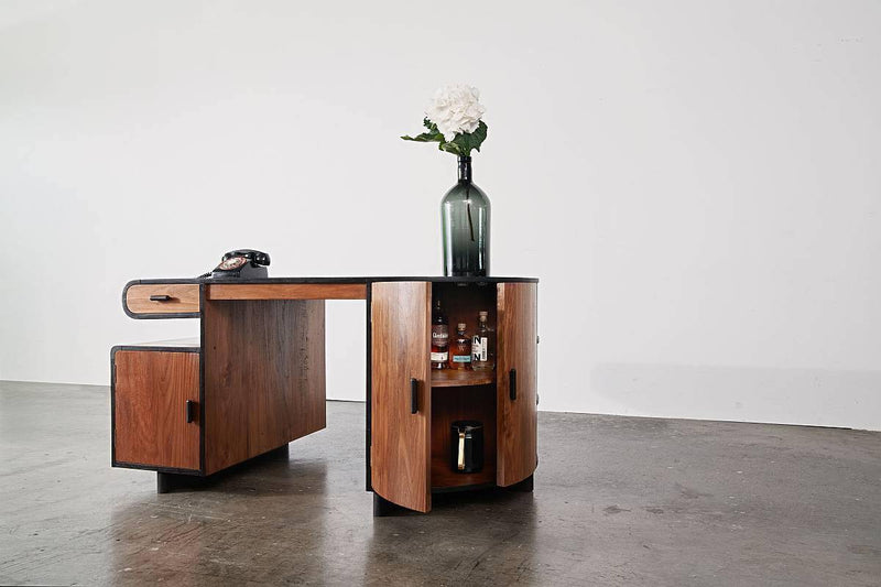 Art Deco Curved Partners' Desk - Journey East