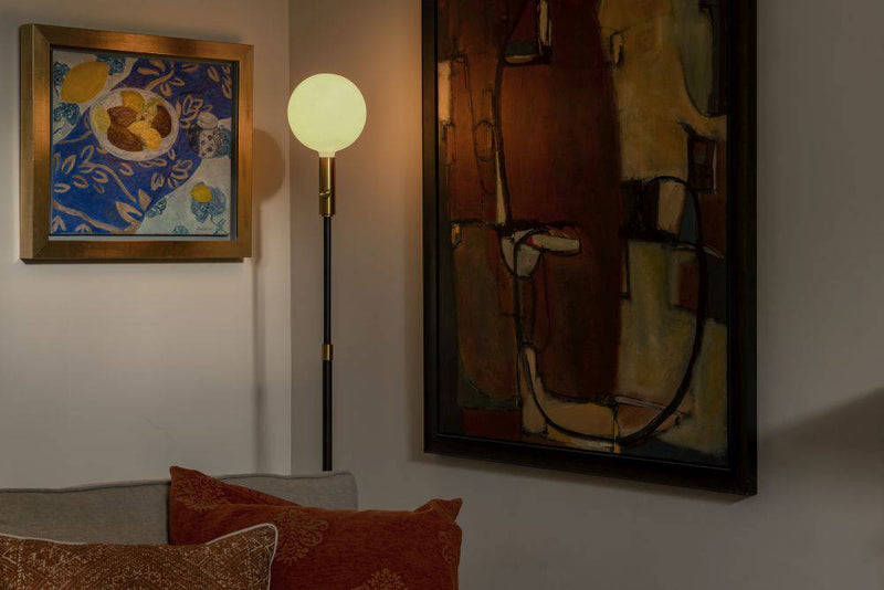 Tala Poise Adjustable Floor Lamp in Brass with Sphere V Bulb - Journey East