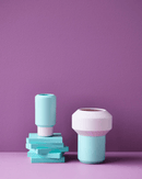 Lucie Kaas Fumario Vase (Mint Green - Pink, 16.5cm) - Journey East
