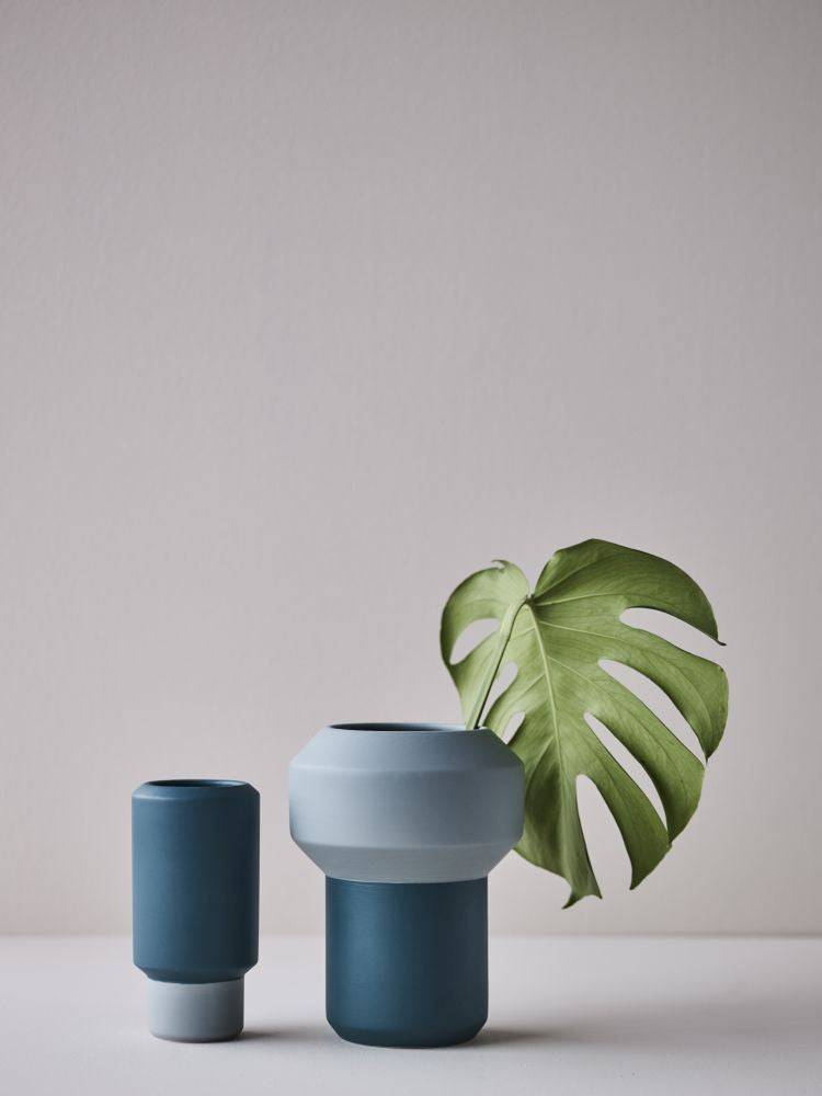 Lucie Kaas Fumario Vase (Mint Green - Petroleum Blue, 20.5cm) - Journey East
