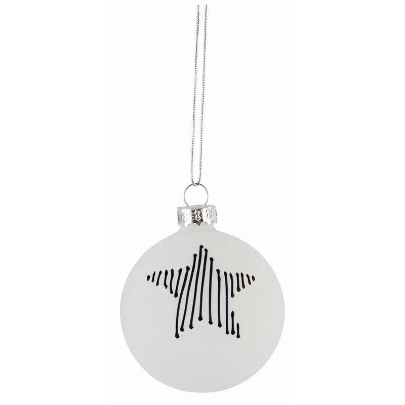 House Doctor White and Black Christmas Ornament - Journey East