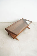 Magazine Rack Glass Coffee Table - Journey East