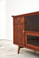 Retro Buffet with Sliding Glass Doors and Drawers - Journey East