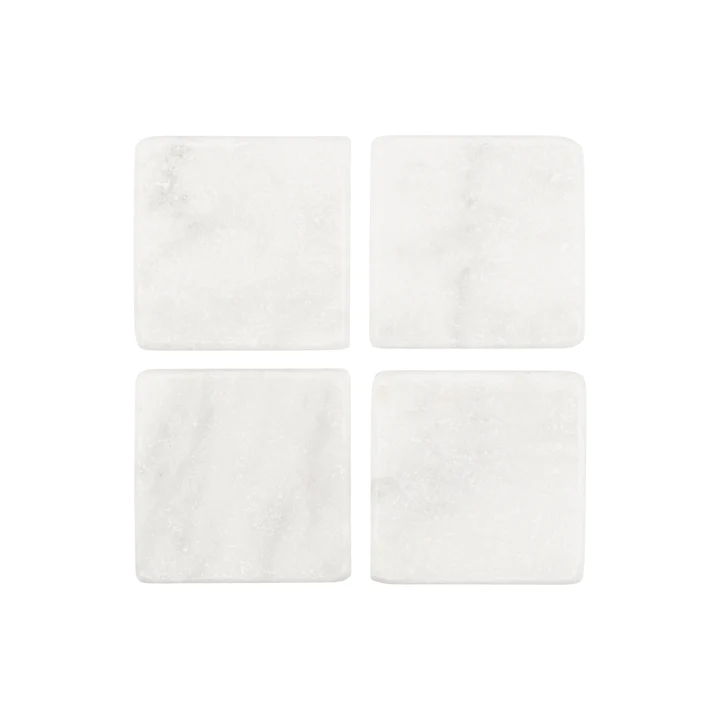 Stone White Marble Square Coasters - Journey East
