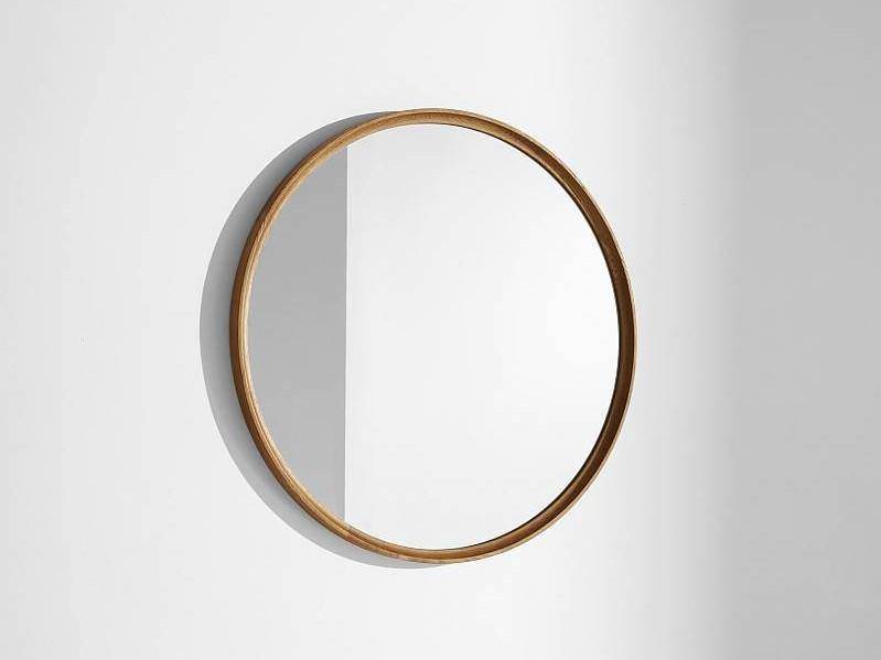 District Eight Oak framed round mirror - Journey East